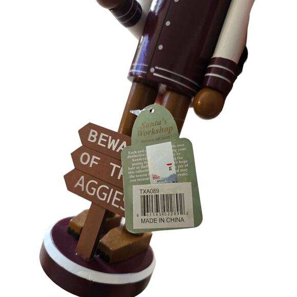 Texas A&M Beware of the Aggies 12 Inch Nutcracker Christmas Holiday Decor - Picture 4 of 6